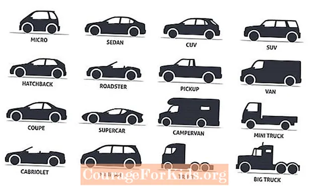 18 types de véhicules - Styles de carrosserie